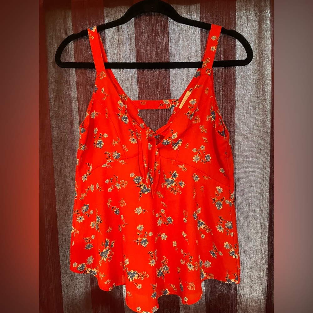 Red and blue floral flowy top - Sienna Sky - XS